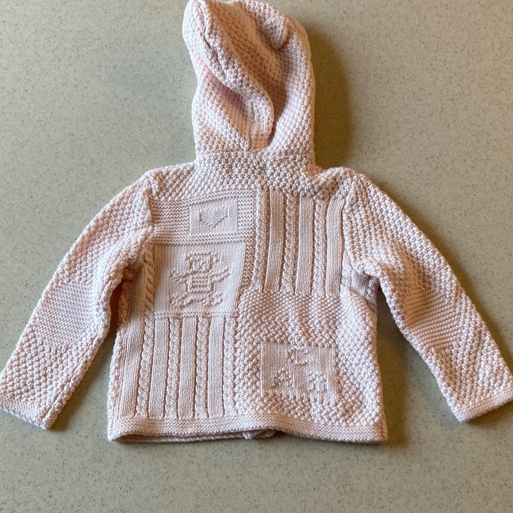 NWT Ralph Lauren Baby Pink Knit Hooded Sweater Size 12 Months - Picture 2 of 16